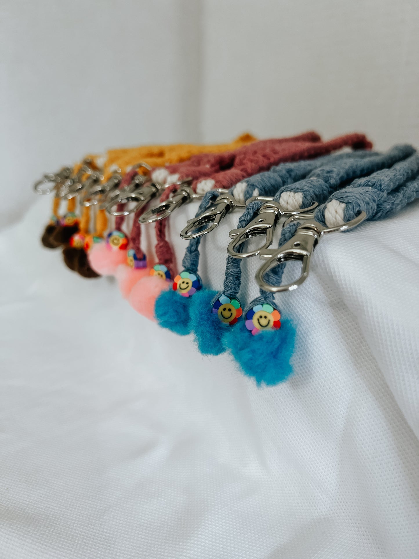 Retro Smile Wristlet Keychain