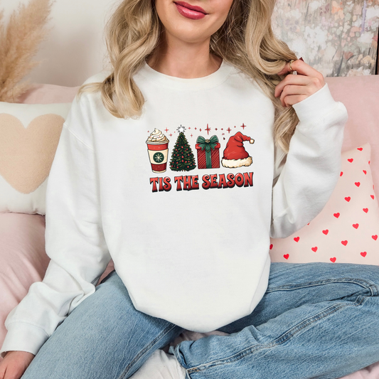 🥤’Tis The Season Christmas Coffee Sweatshirt – Festive Holiday Crewneck