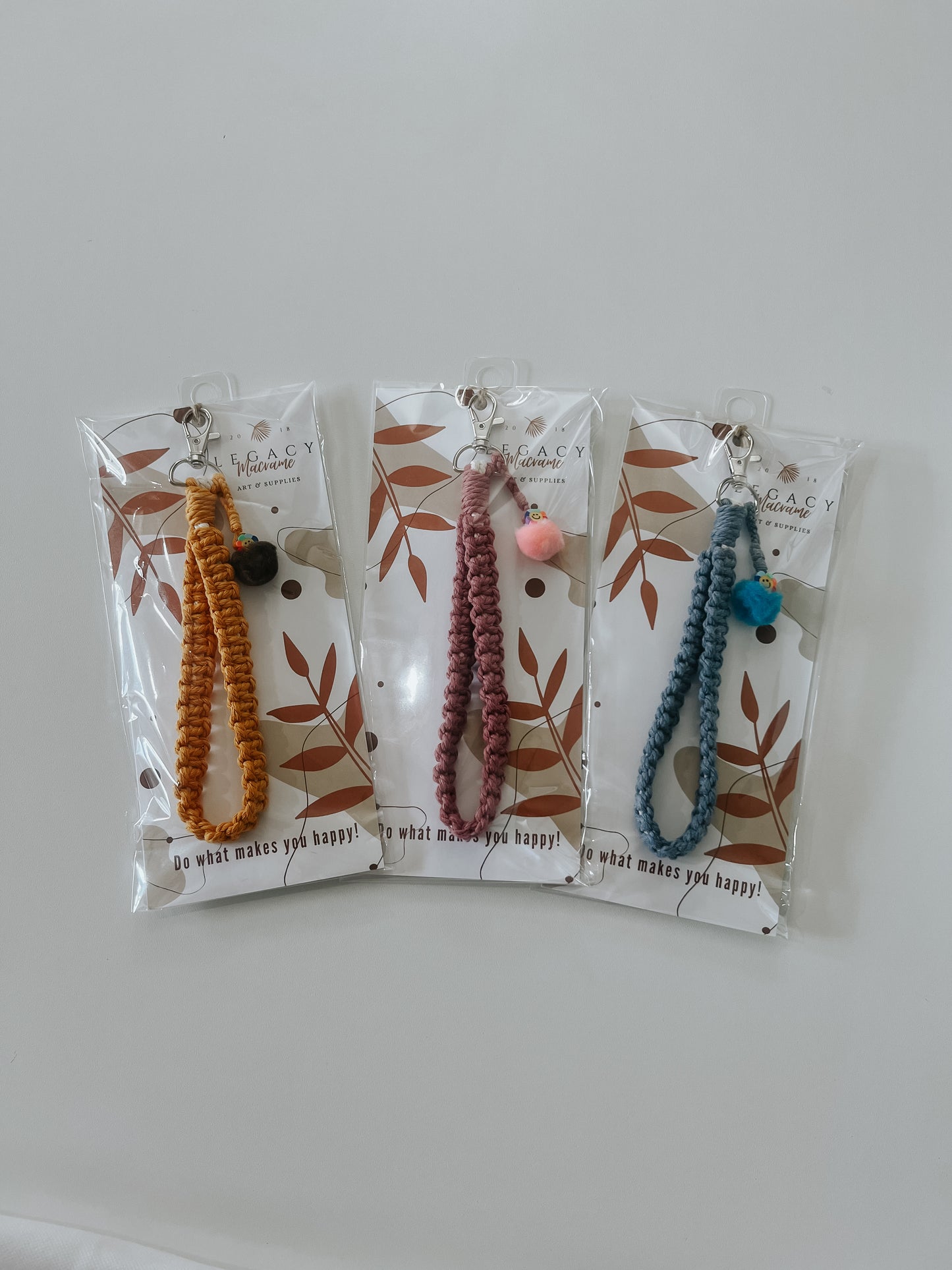 Retro Smile Wristlet Keychain