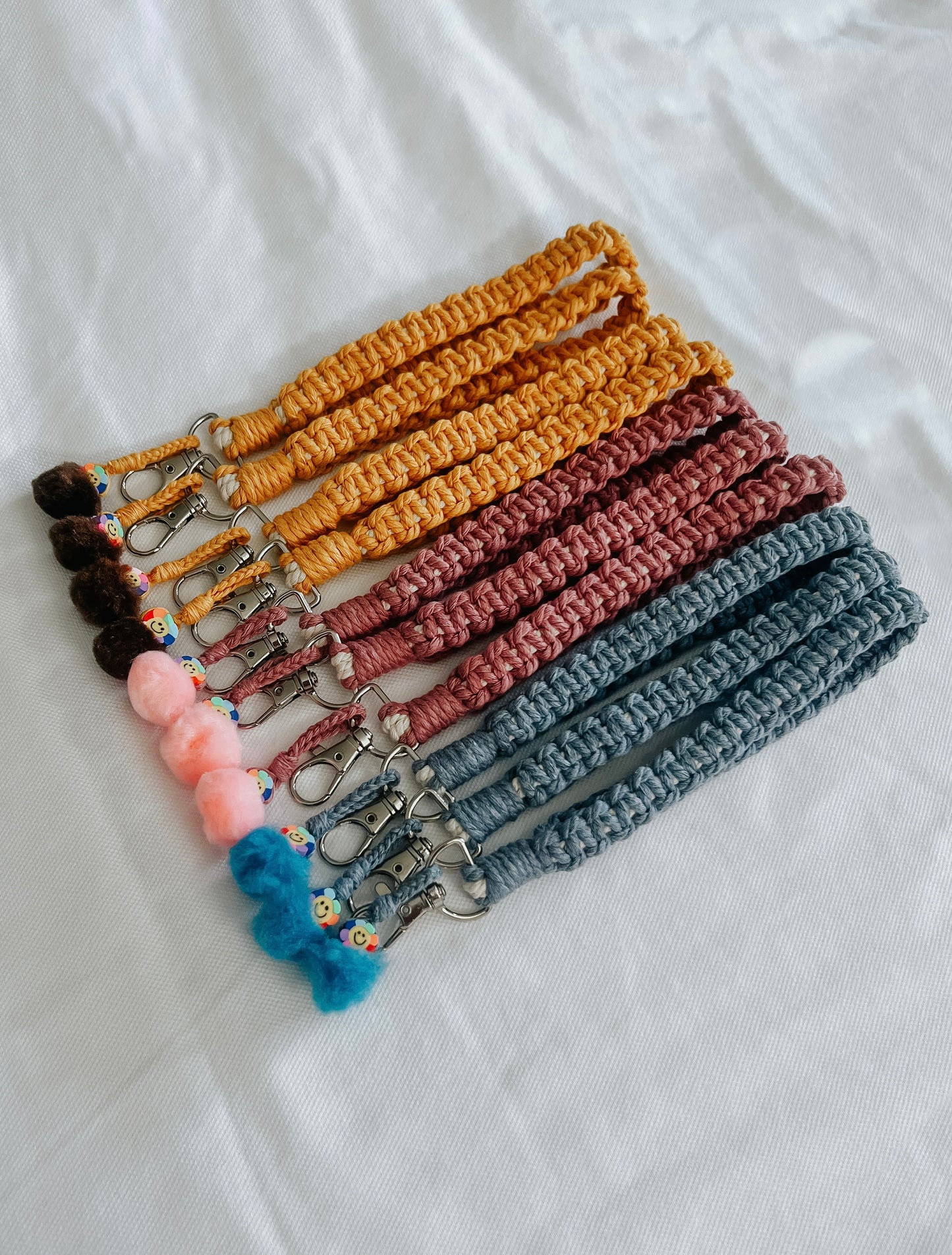 Retro Smile Wristlet Keychain