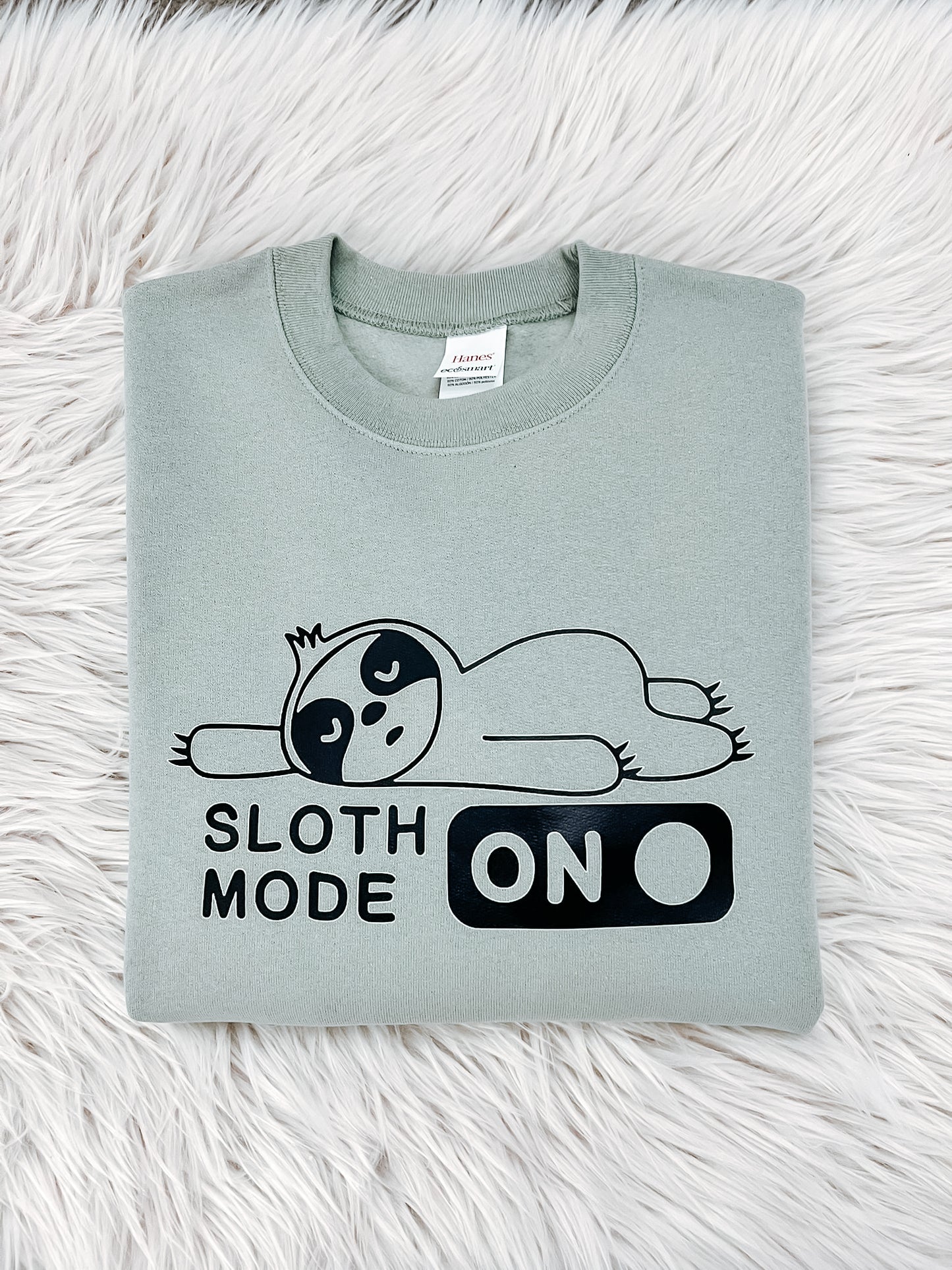 Sloth Mode ON Sweatshirt - Funny Lazy Day Pullover - Cozy Sloth Lover Crewneck