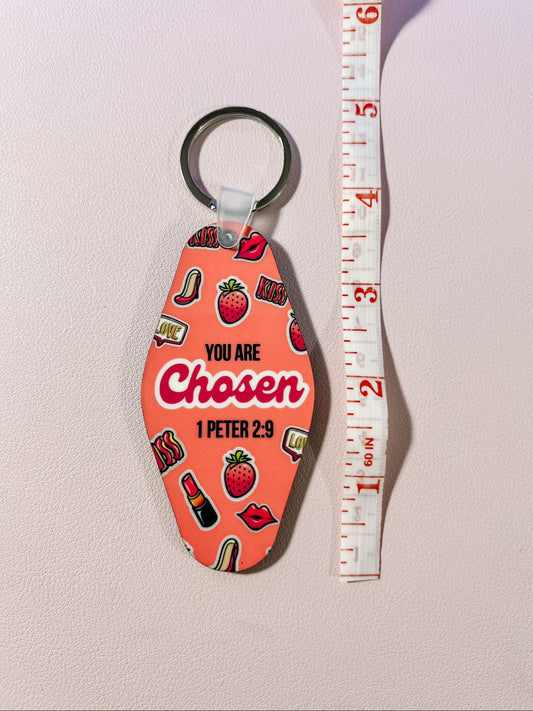 You Are Chosen Keychain - Strawberry Inspirational Gift | 1 Peter 2:9
