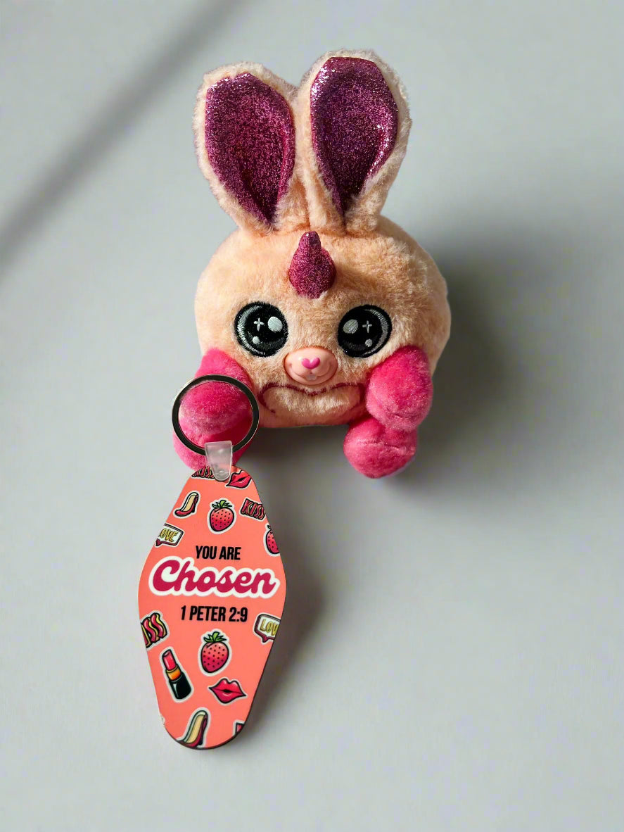 You Are Chosen Keychain - Strawberry Inspirational Gift | 1 Peter 2:9