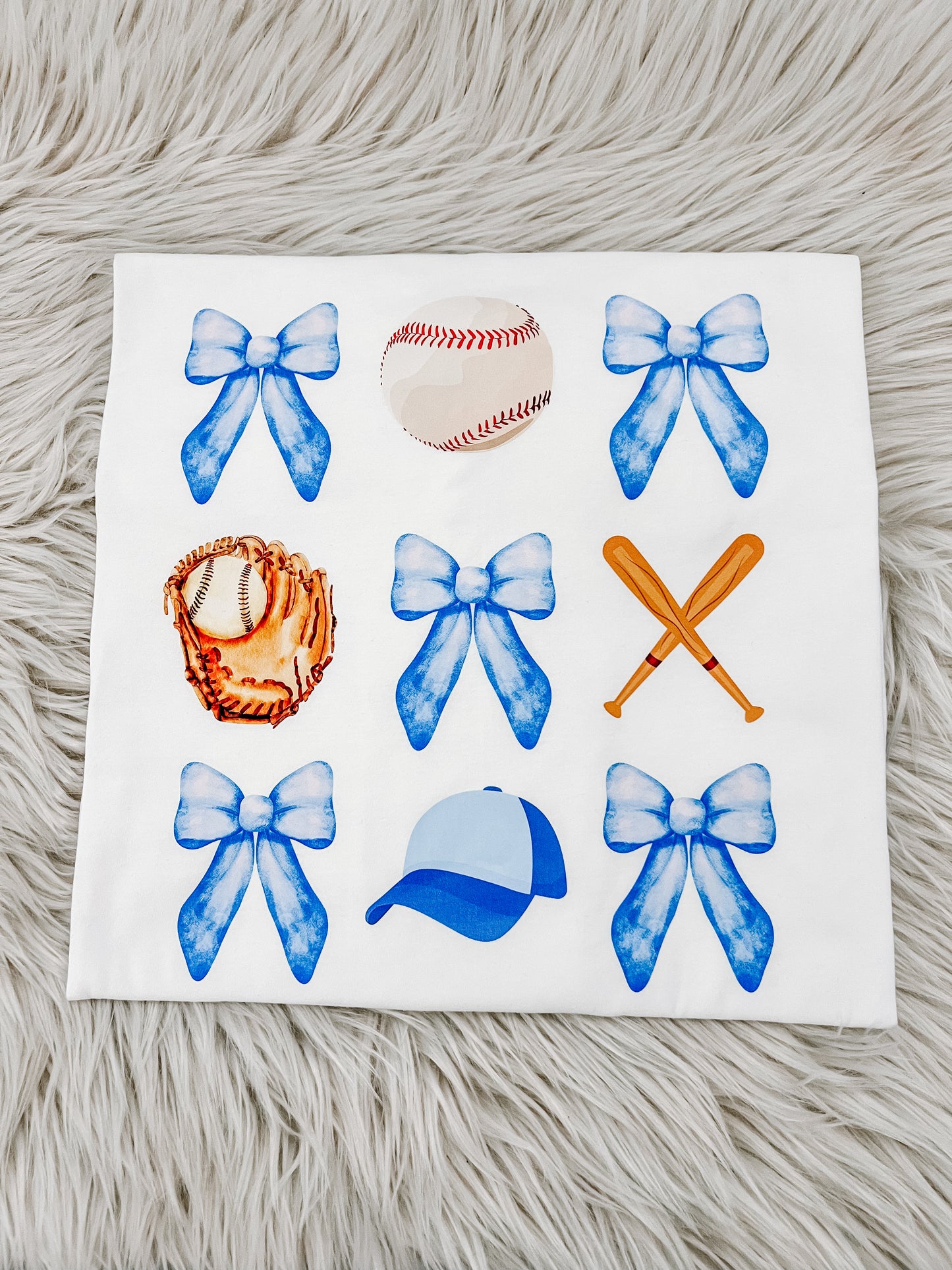 Blue Bow Baseball Sweatshirt – Cute Sports Lover Pullover | Cozy & Stylish
