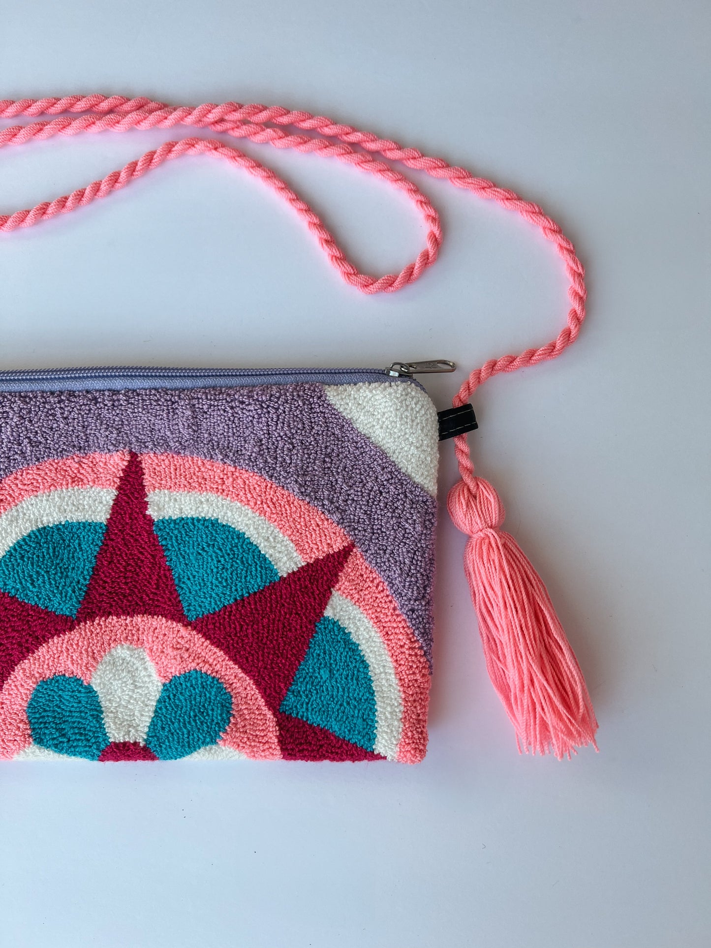 Pink Mandala Style - Crossbody Needle Crochet Bag