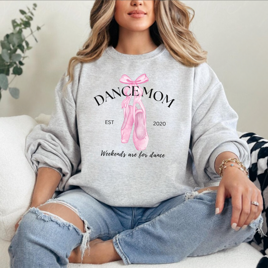 Elegant Dance Mom Sweatshirt – Ballet Shoes Design | Cozy & Stylish