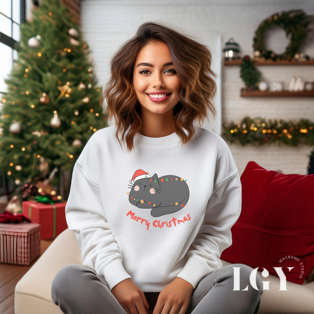 Cat Lover Merry Christmas Sweatshirt