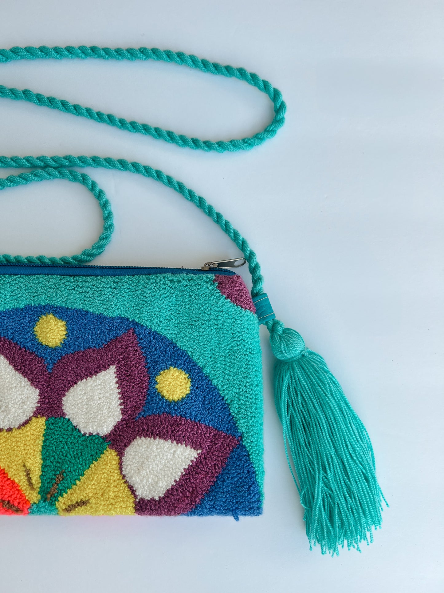 Turquoise Mandala Style - Crossbody Clutch Bag