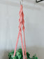 Pink Macrame Plant Hanger with Tassel