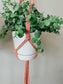 Pink Macrame Plant Hanger with Tassel