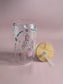 Motivational Glass Cup  – 16oz with Bamboo Lid & Straw